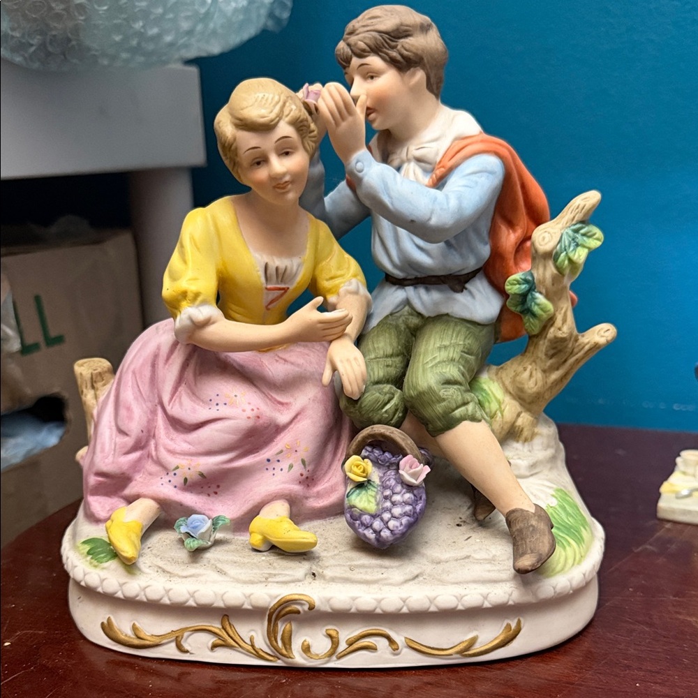 Charming Porcelain Figurine with Pastel Colors